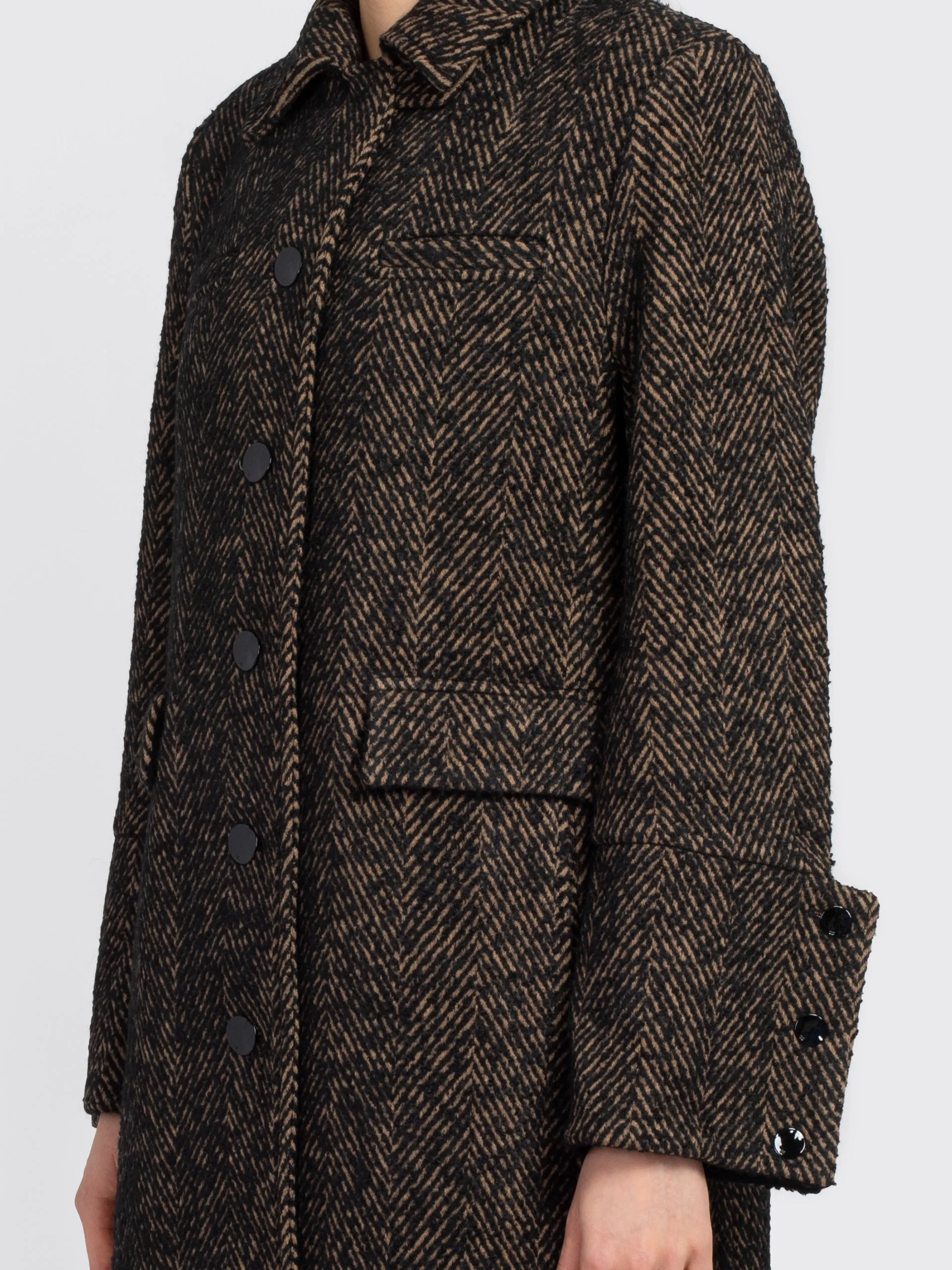 Herringbone Wool Coat