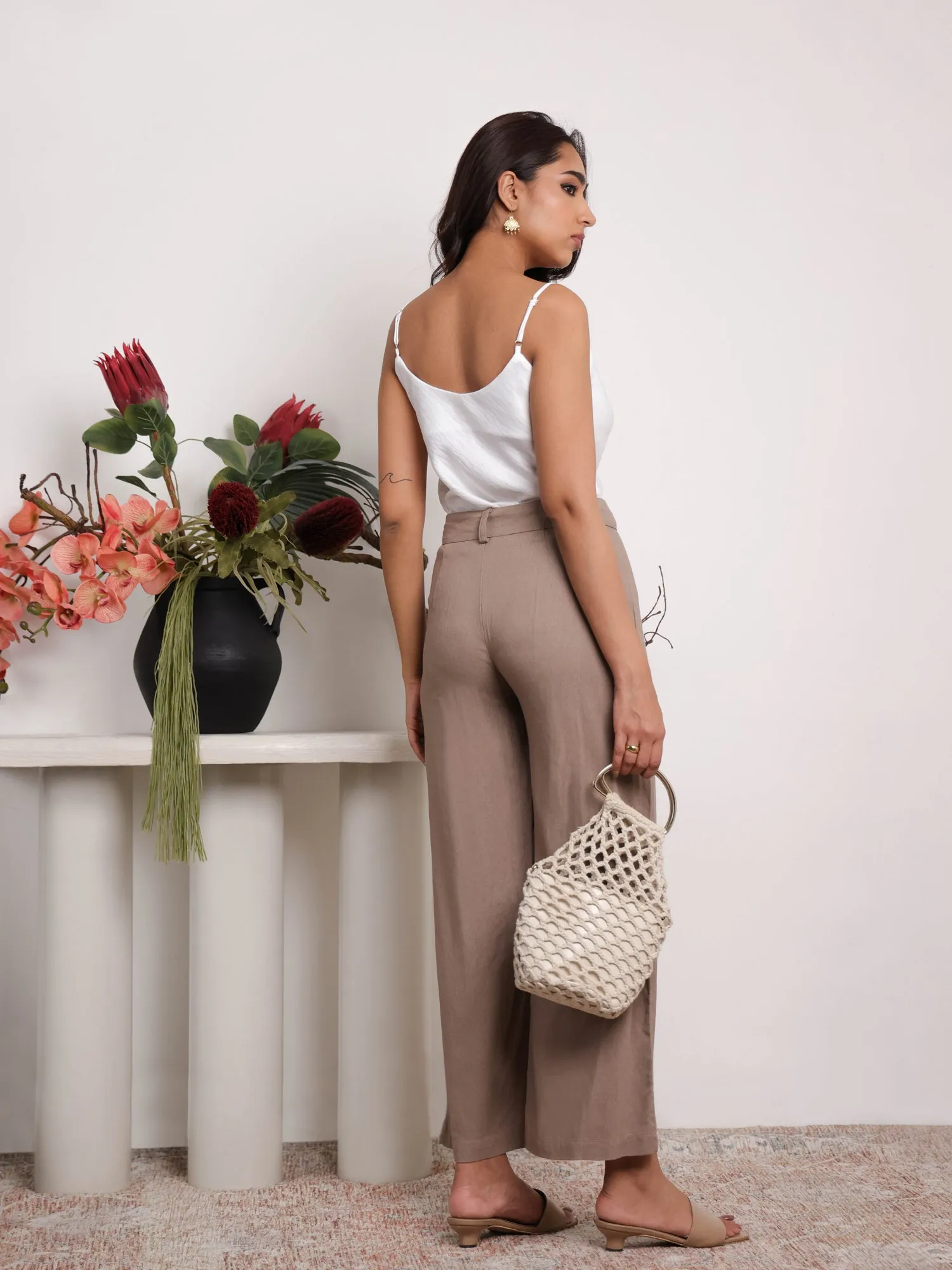 High Waist Linen Culotte