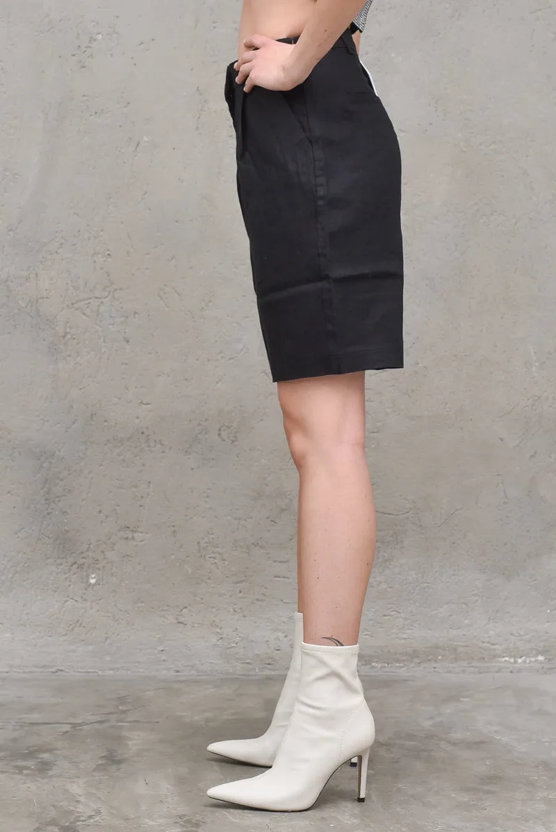 High  Waist Linen Shorts Back