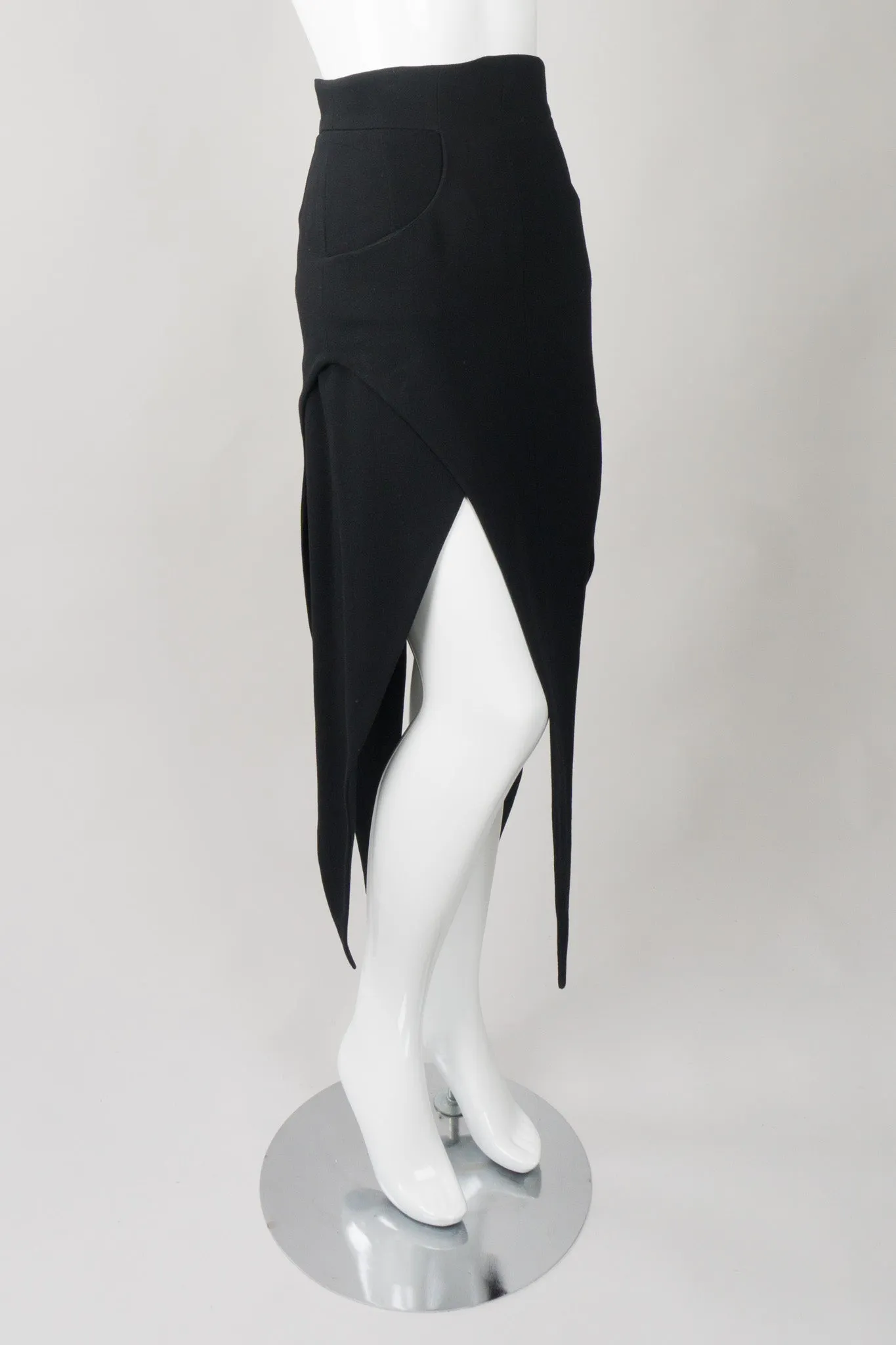 High Waist Pointed Hem Skirt