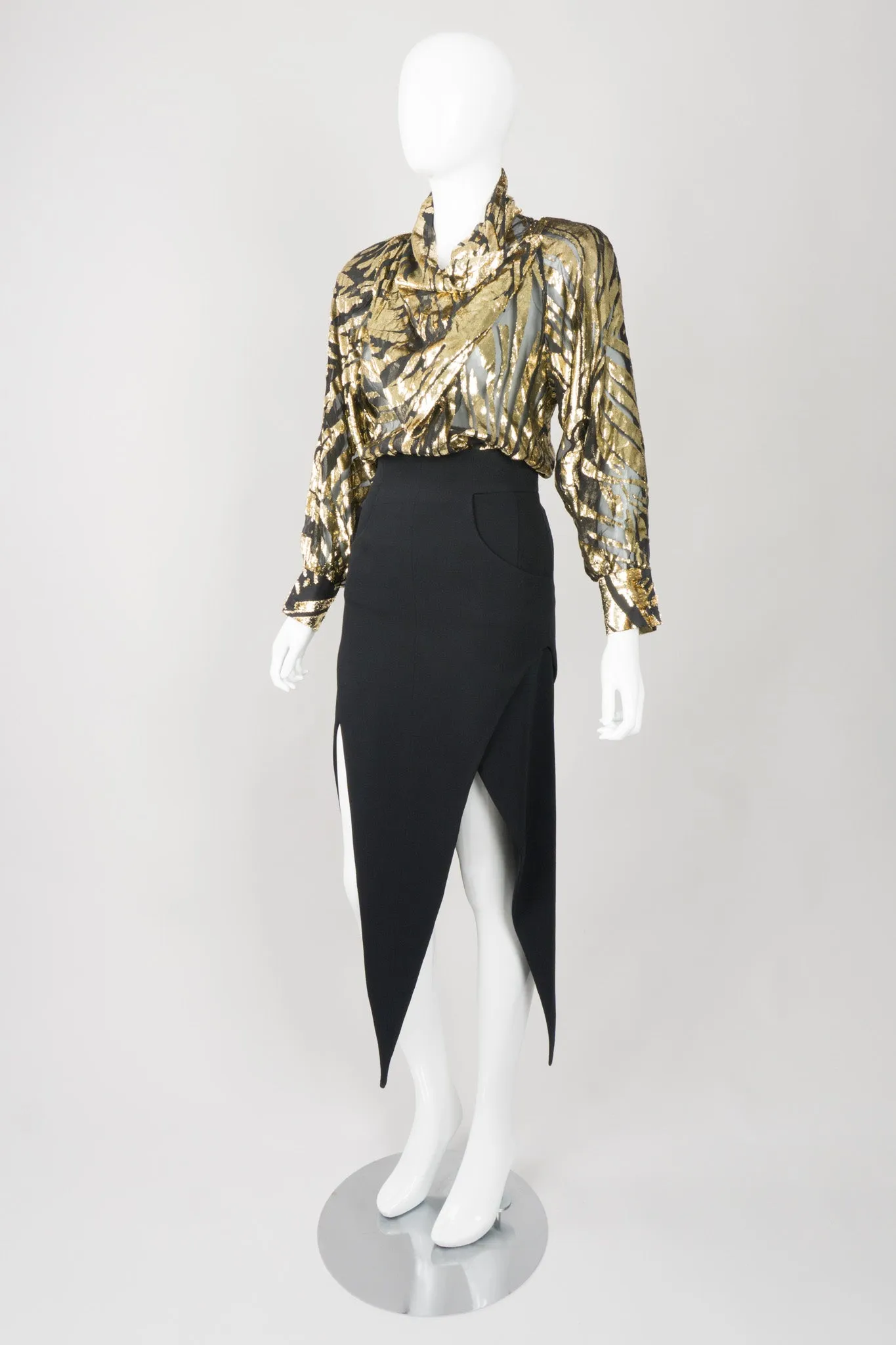 High Waist Pointed Hem Skirt