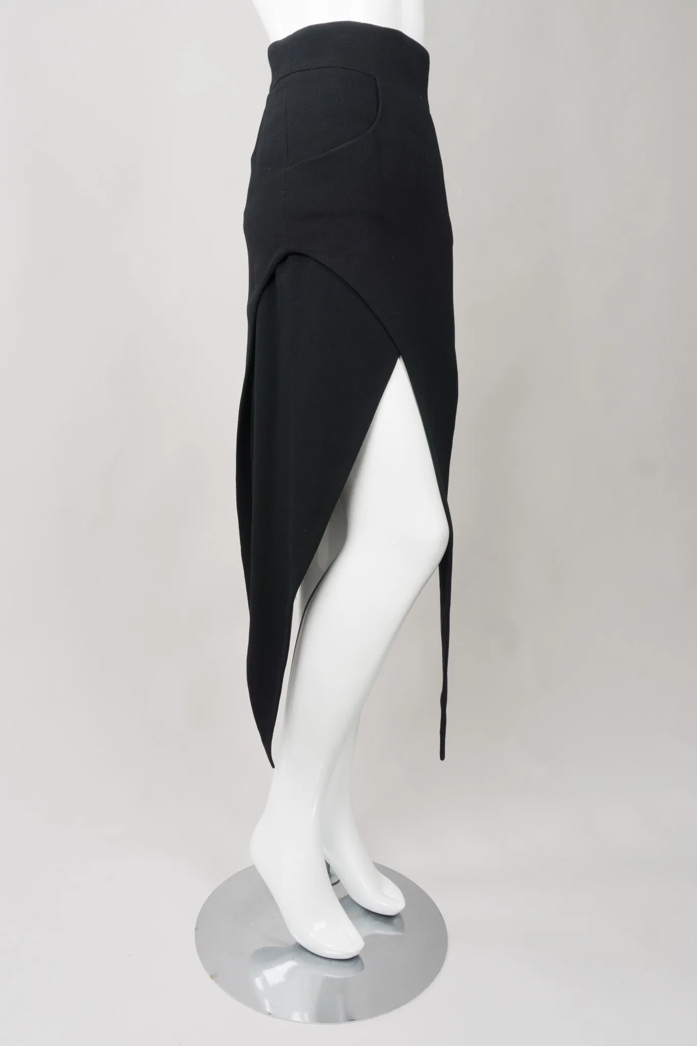High Waist Pointed Hem Skirt