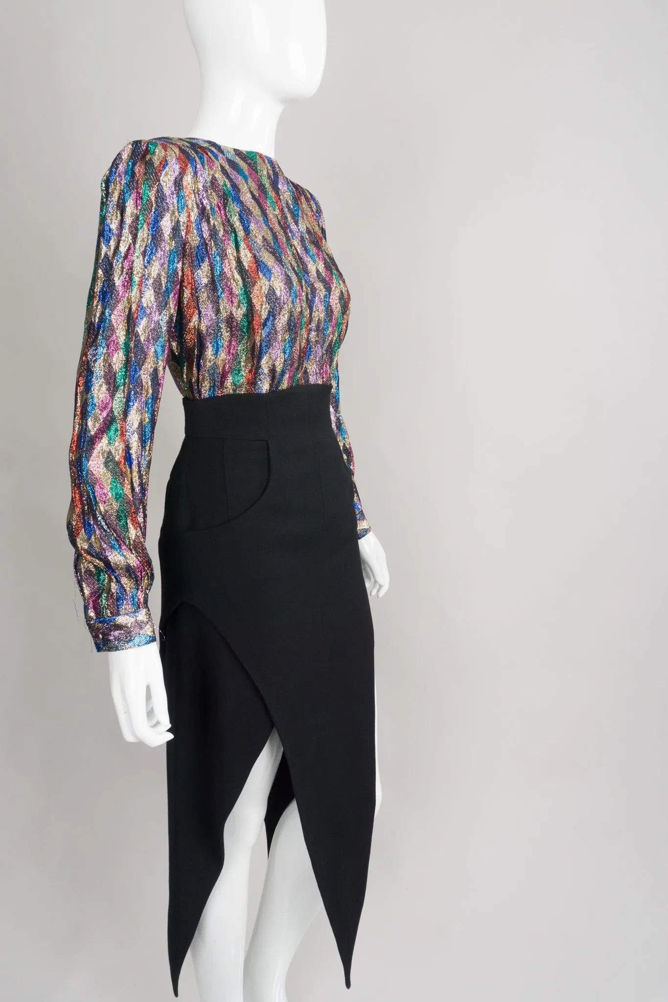 High Waist Pointed Hem Skirt