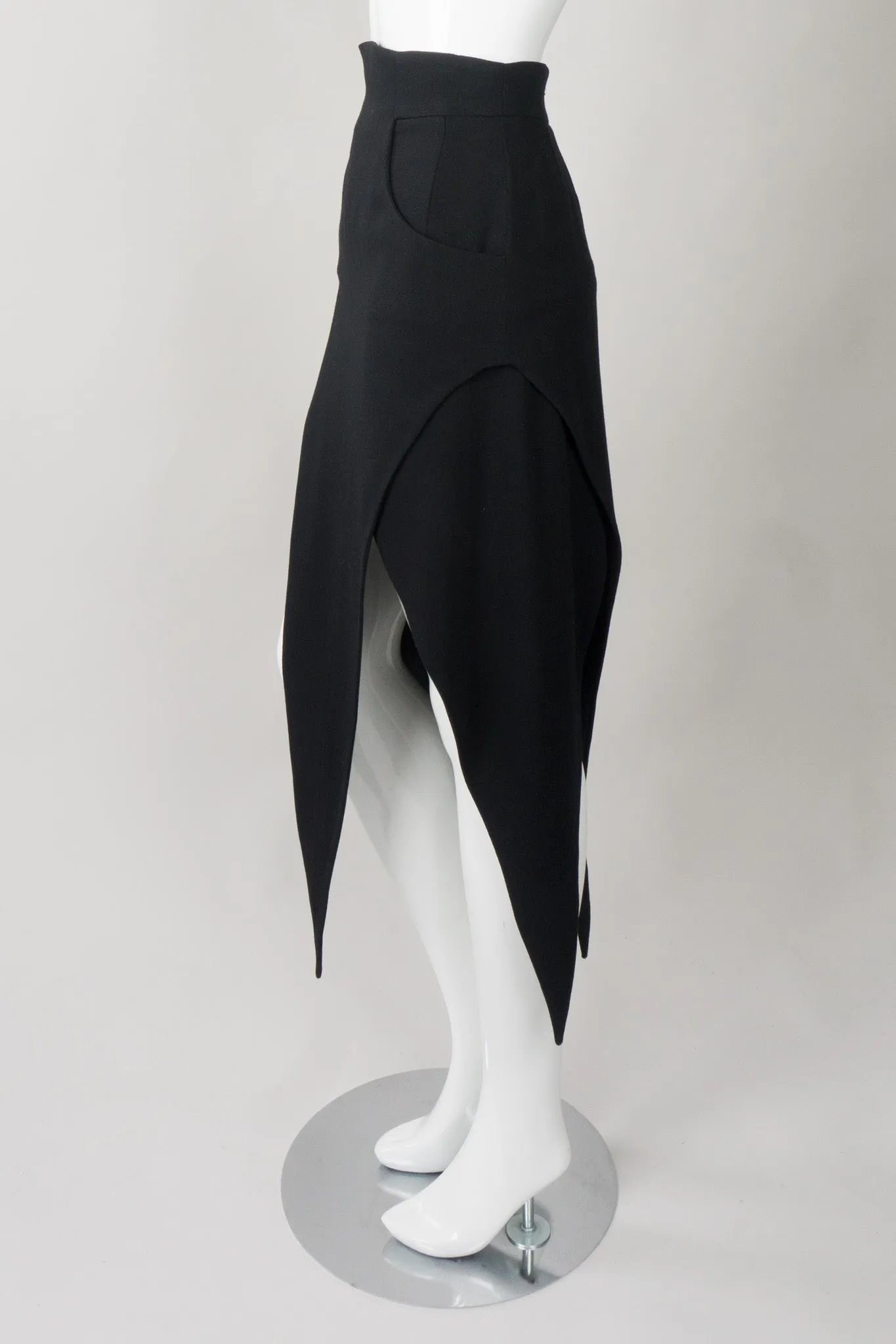 High Waist Pointed Hem Skirt