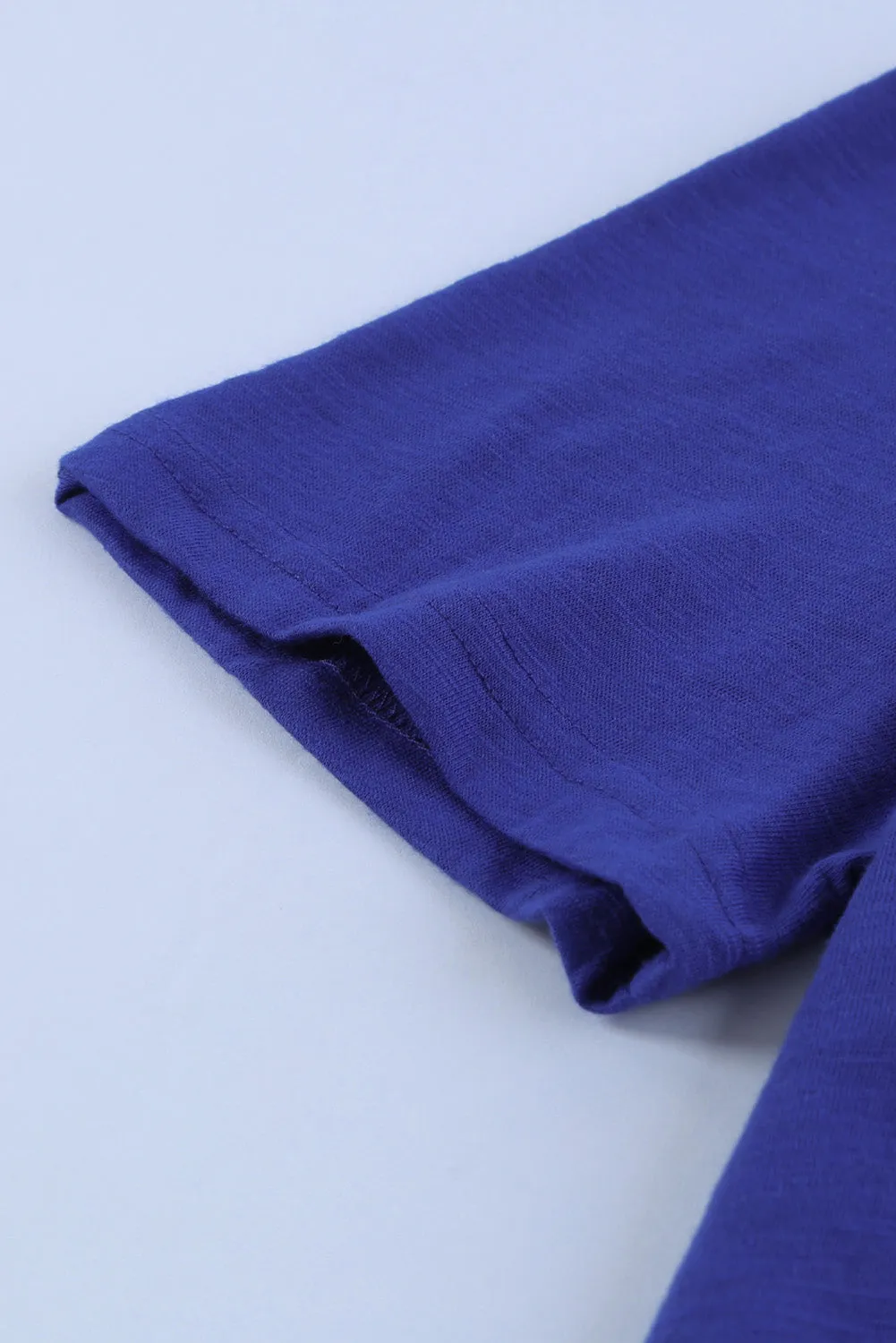 Holes Crew Neck Cotton Mixed T-shirt