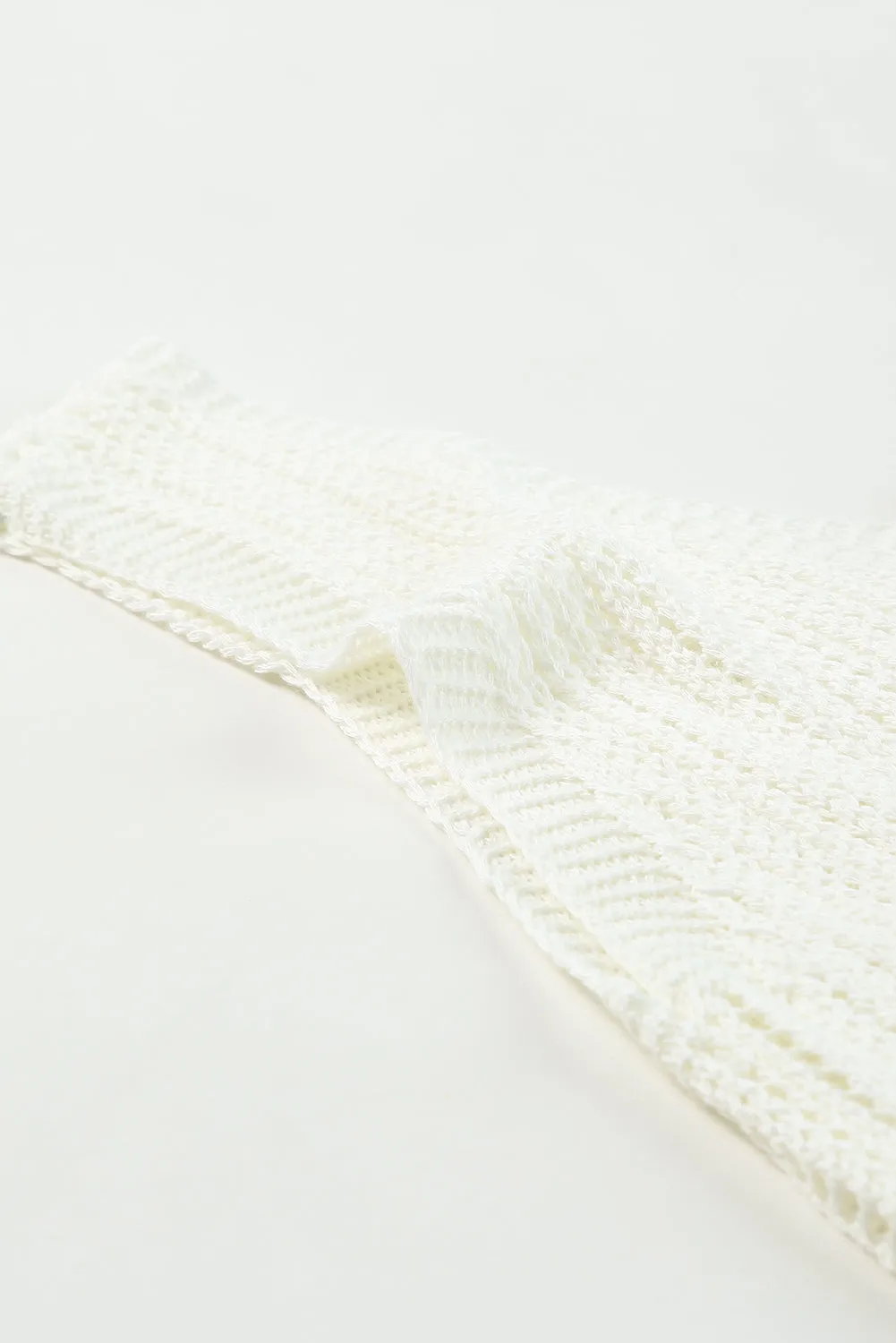 Hollowed Knit V Neck Tank Top