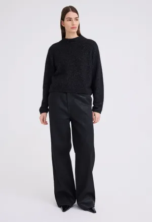 Hudd Shimmer Wool Sweater - Black