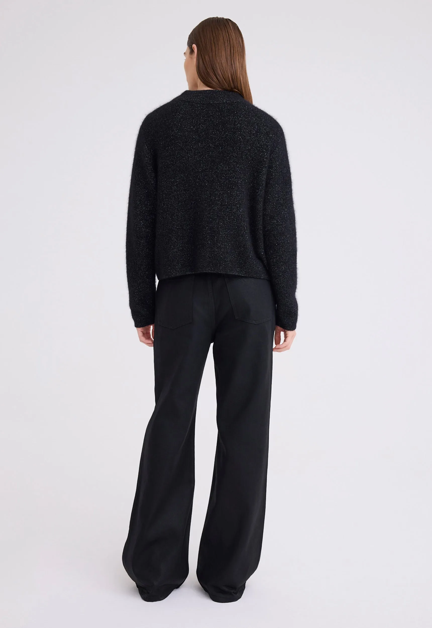 Hudd Shimmer Wool Sweater - Black