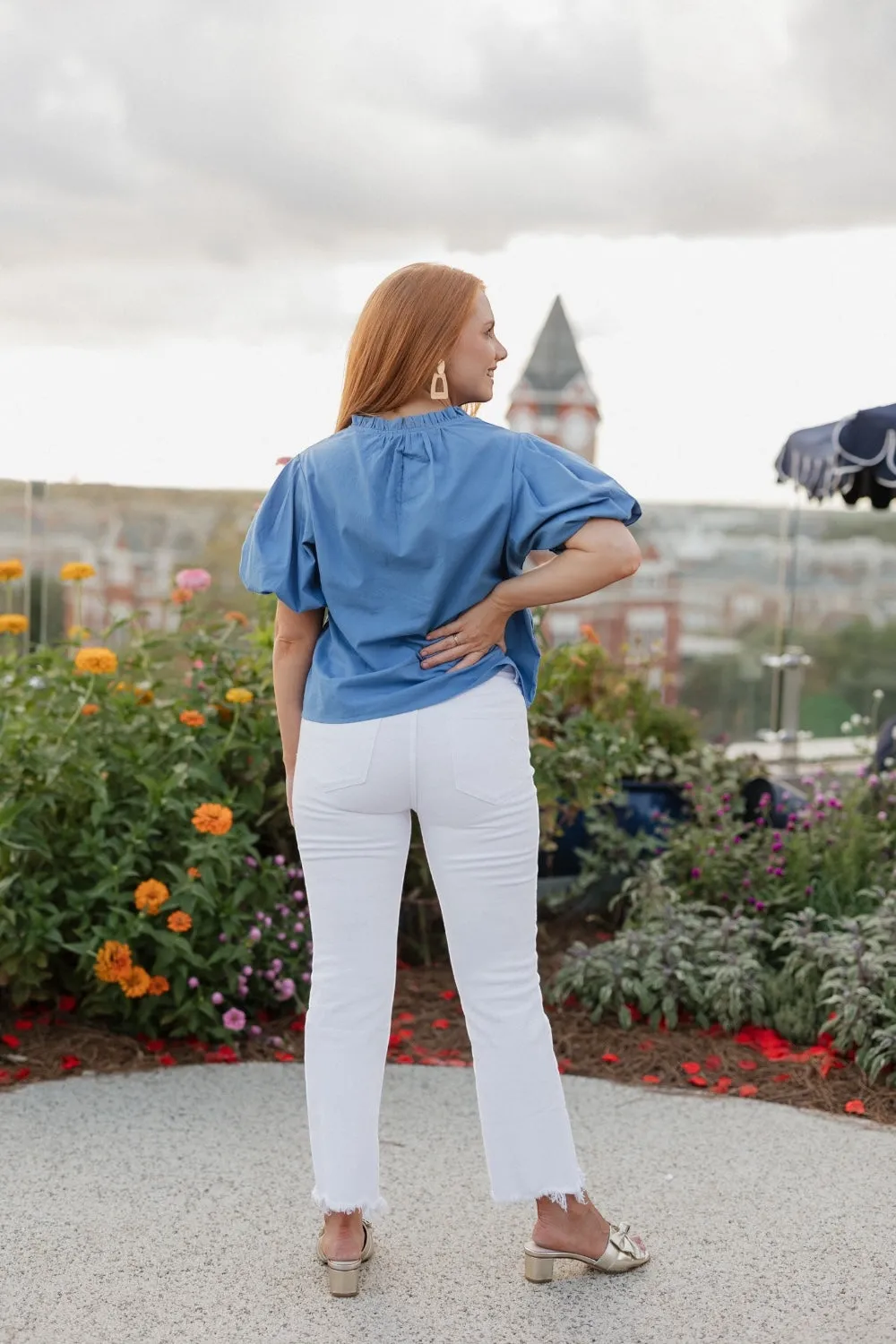 Indy Indigo Poplin Top