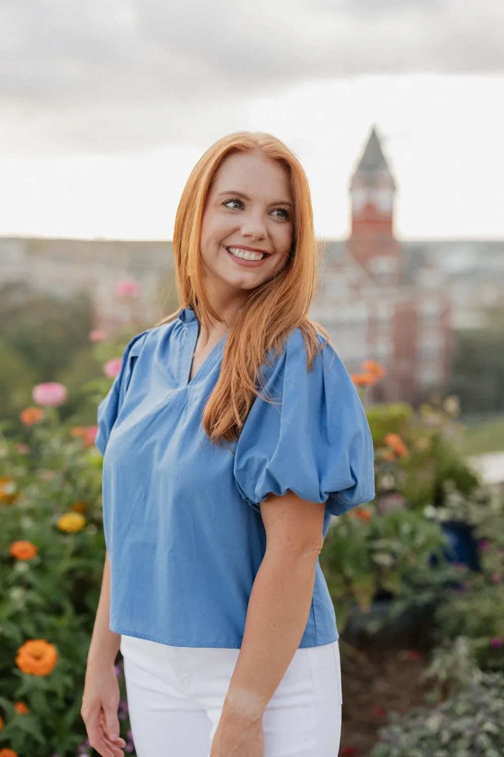 Indy Indigo Poplin Top