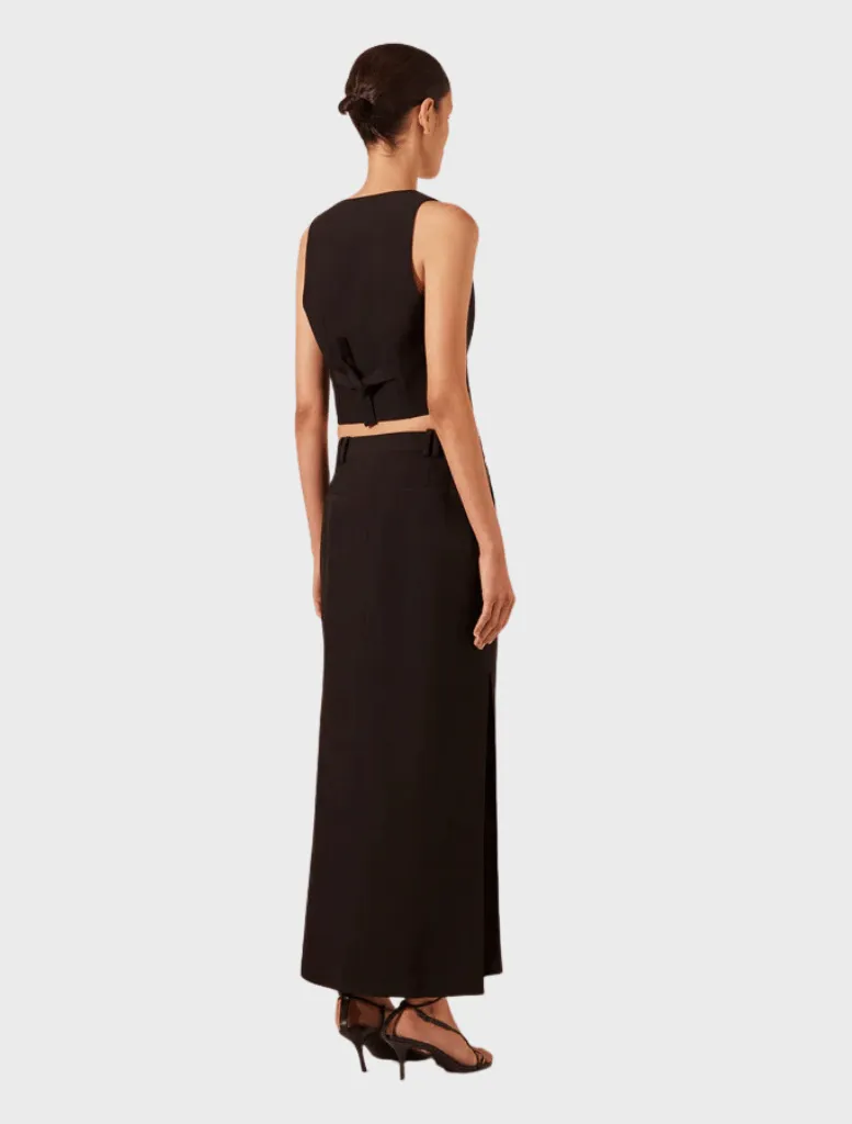 Irena Slide Spilt Maxi Skirt - Black