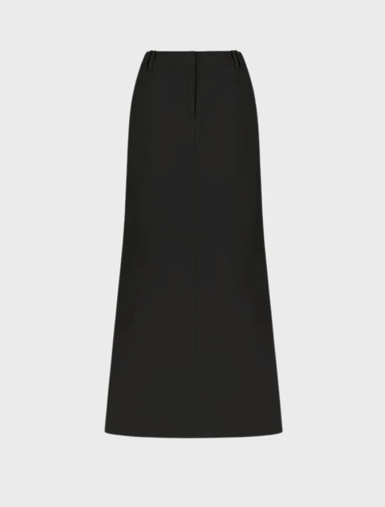 Irena Slide Spilt Maxi Skirt - Black