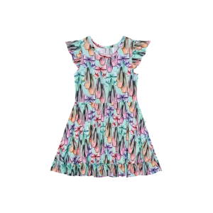 Irina - Cap Sleeve Ruffled Twirl Dress