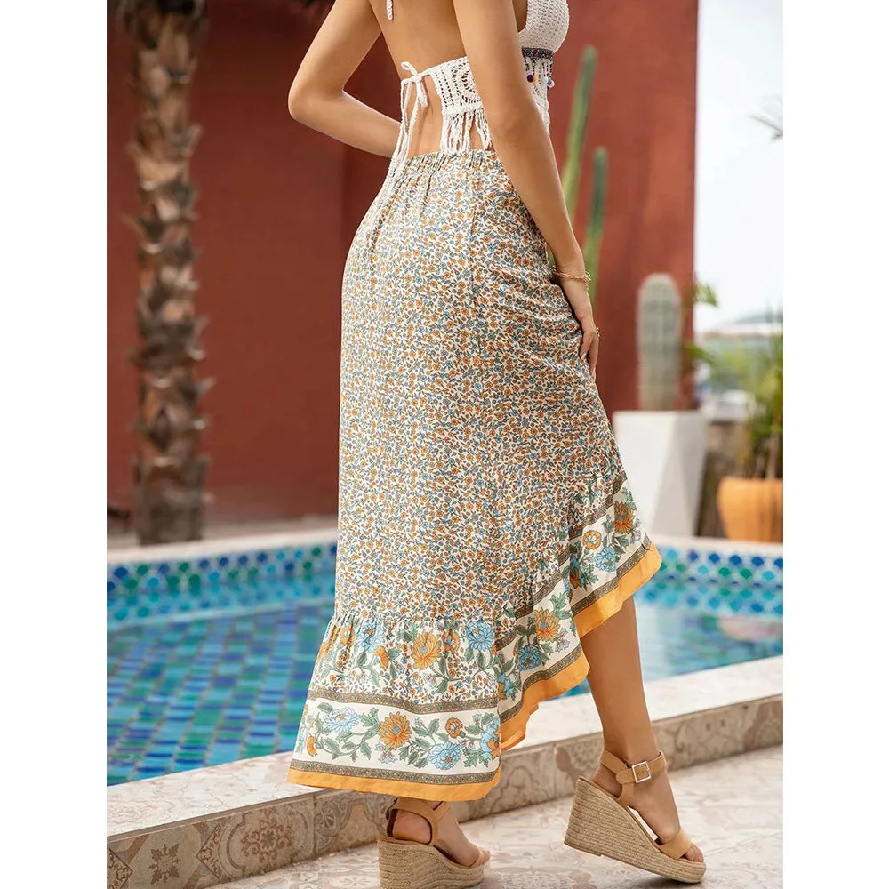 Irregular Ivoty Floral Skirts