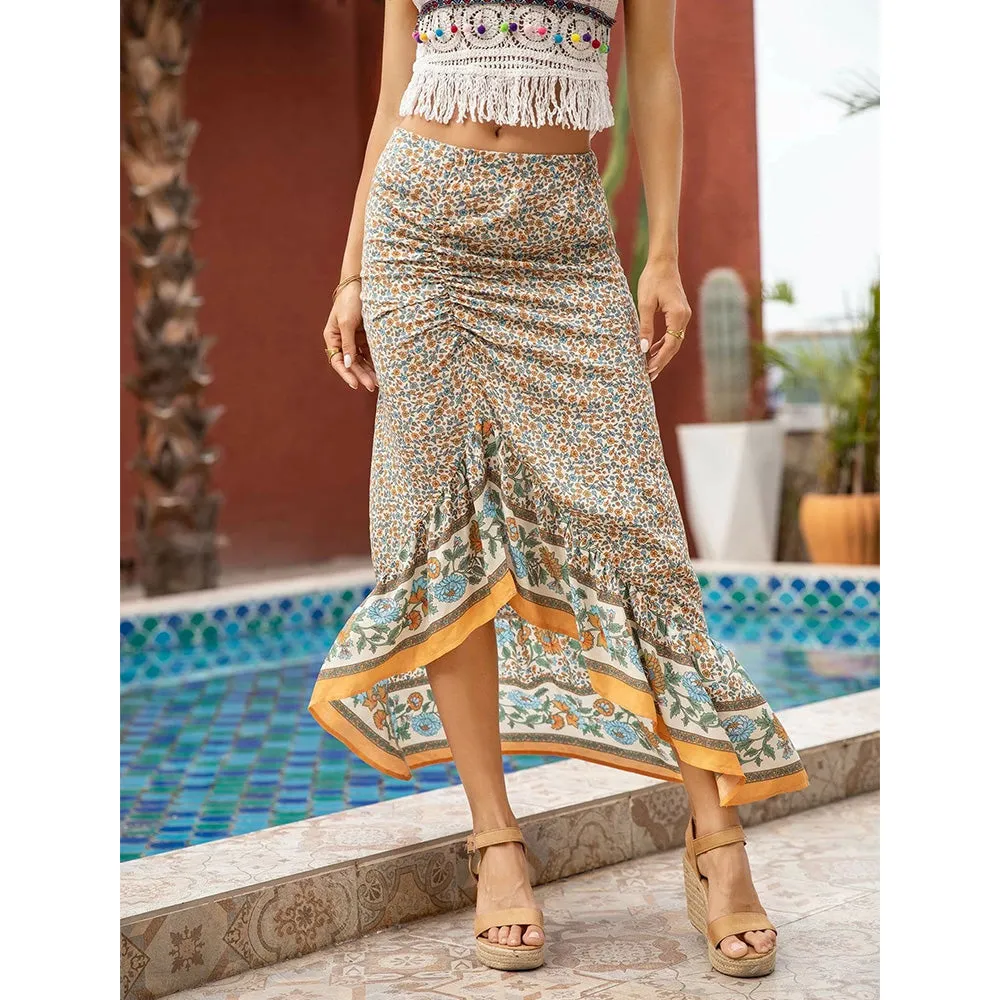 Irregular Ivoty Floral Skirts
