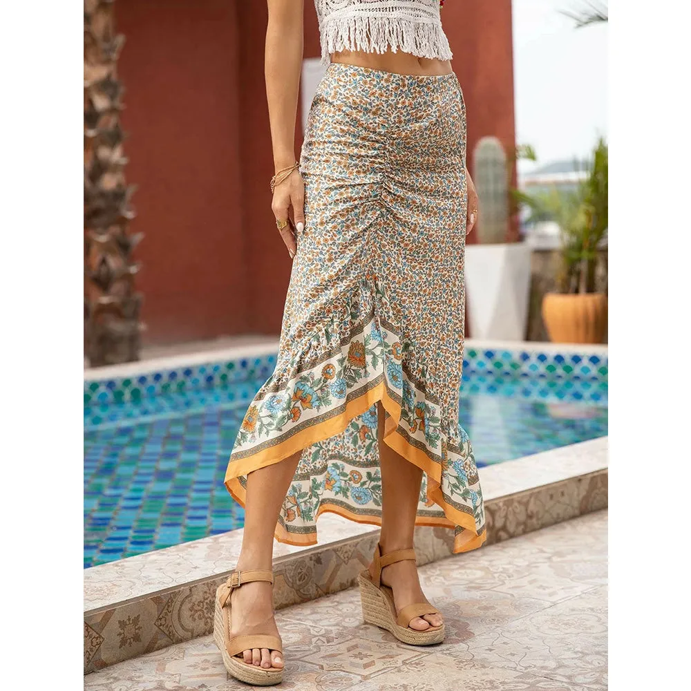 Irregular Ivoty Floral Skirts