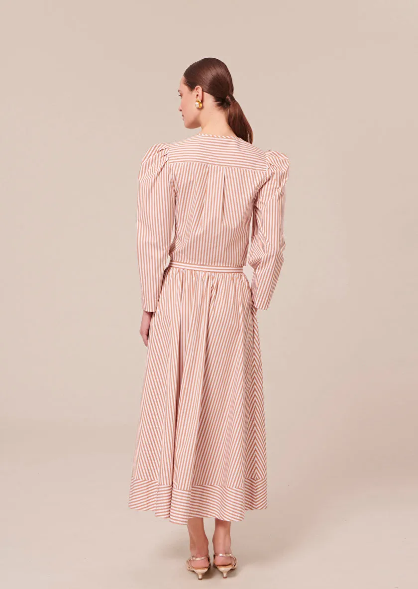 Jelato Striped Poplin Skirt by Tara Jarmon