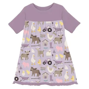 Kickee Pants Flutter Sleeve Swing Dress- Thistle Morning on the Farm