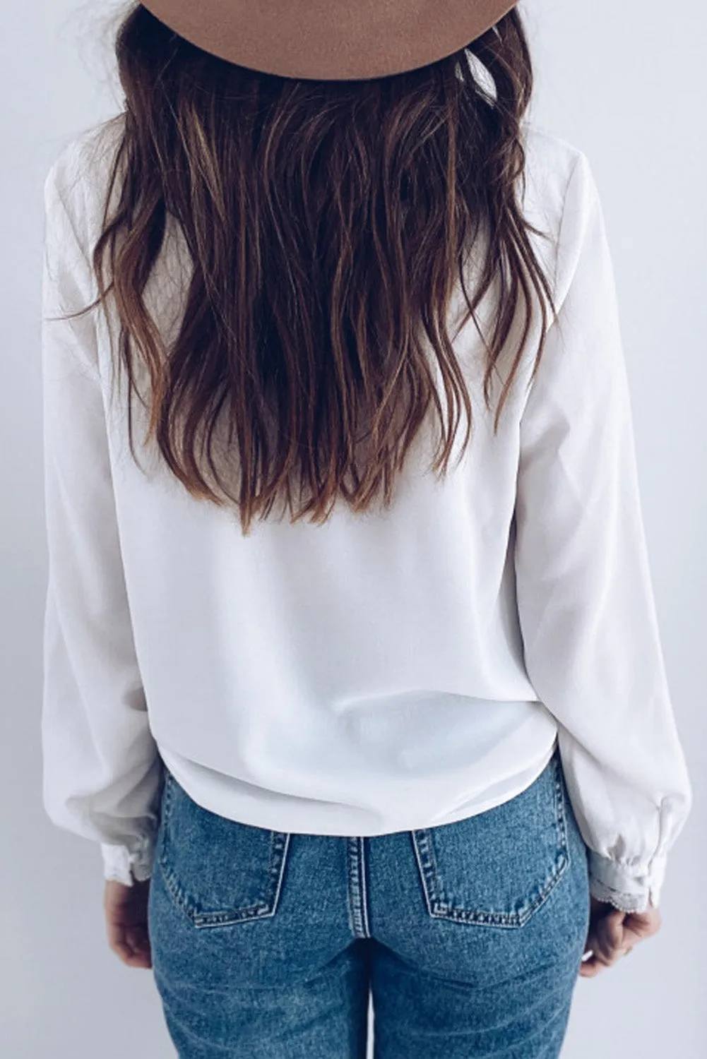 Lace Crochet Buttoned Long Sleeve Shirt