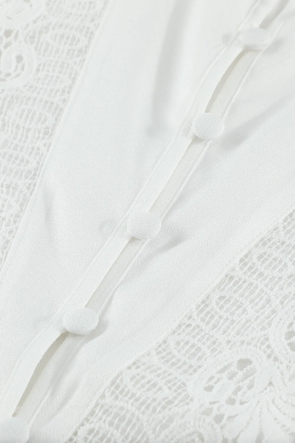 Lace Splicing Buttoned Shirt