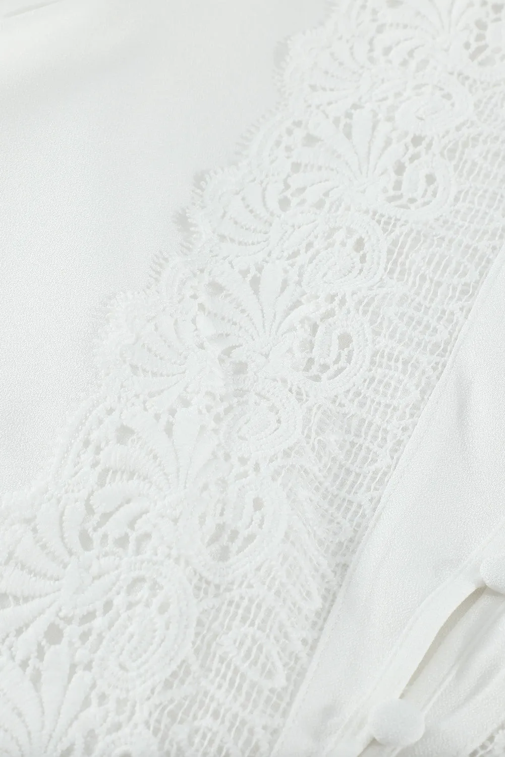 Lace Splicing Buttoned Shirt