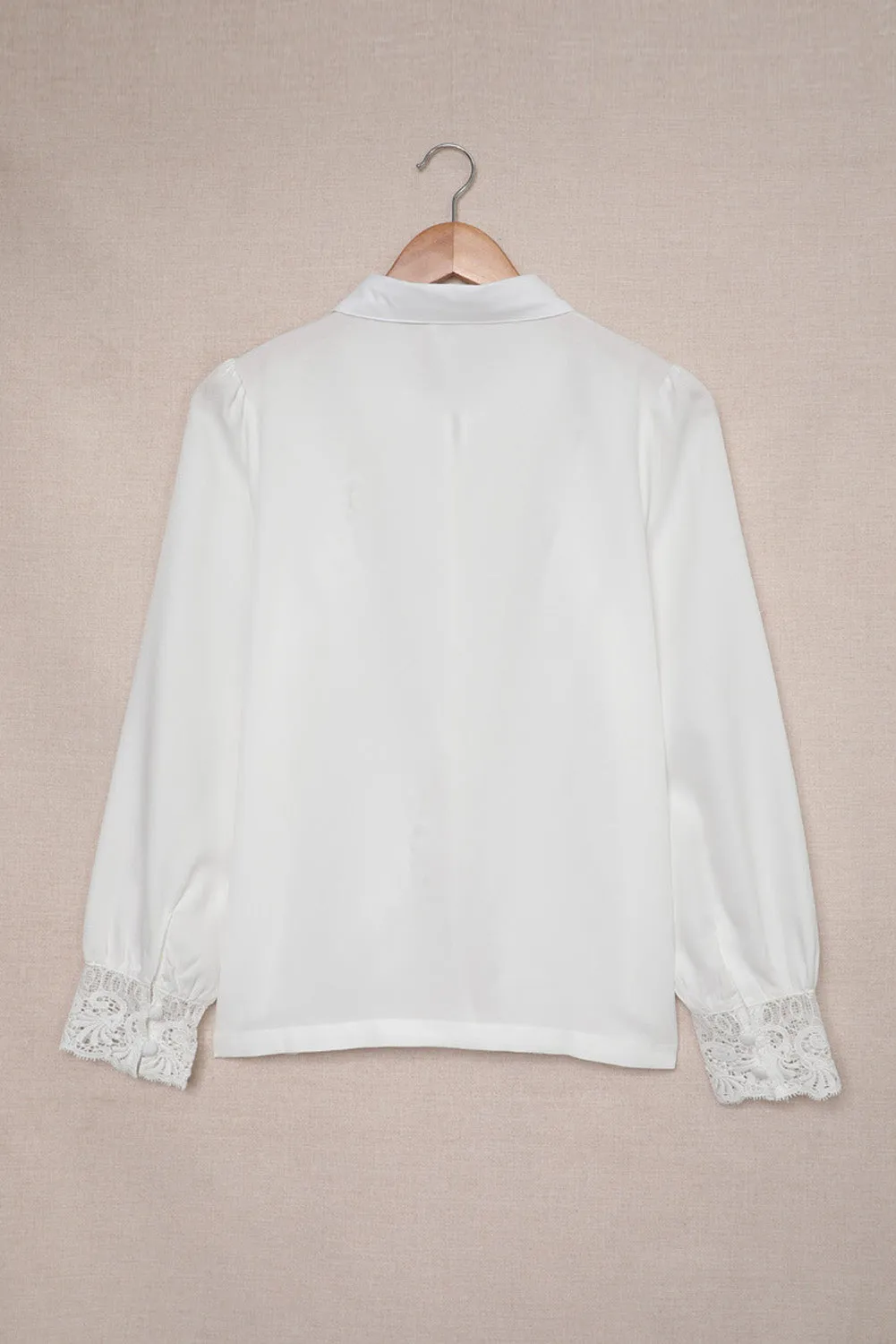 Lace Splicing Buttoned Shirt