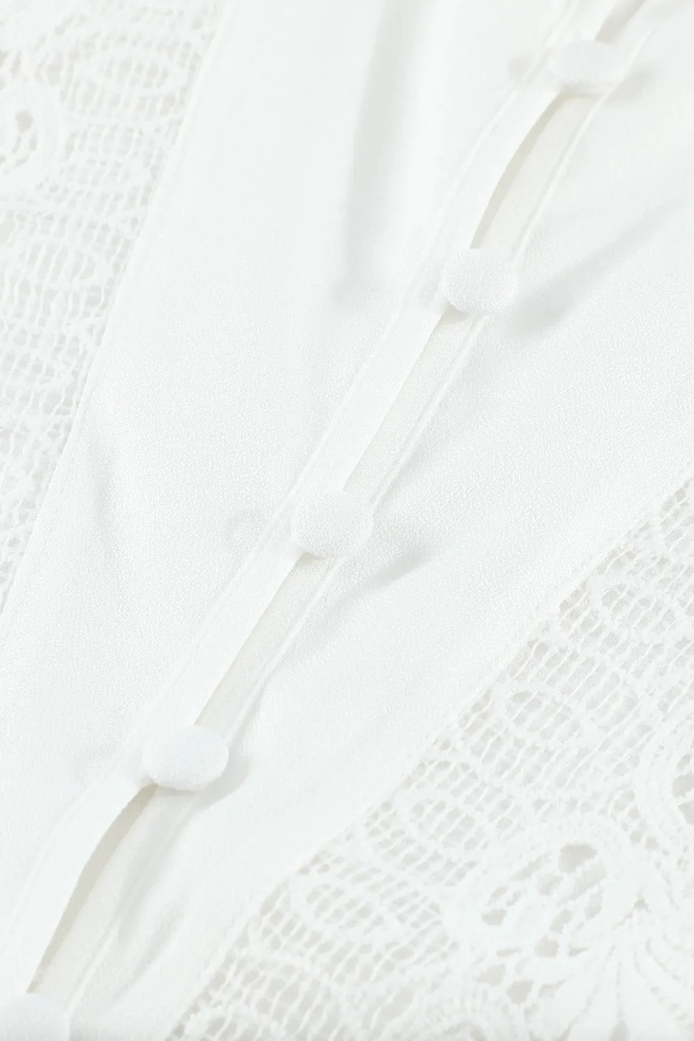 Lace Splicing Buttoned Shirt