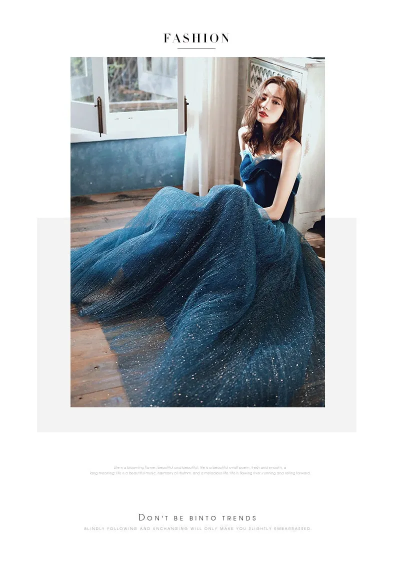 Lace Strapless Evening Dress