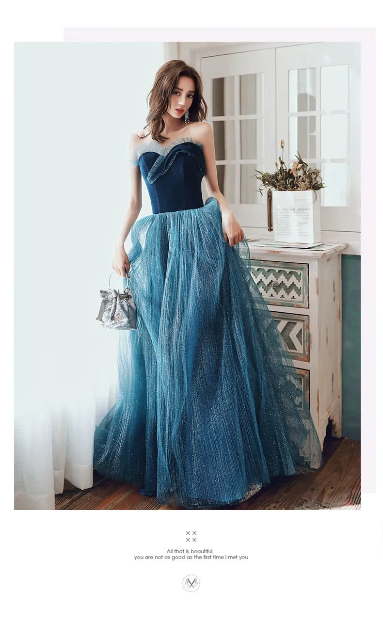 Lace Strapless Evening Dress