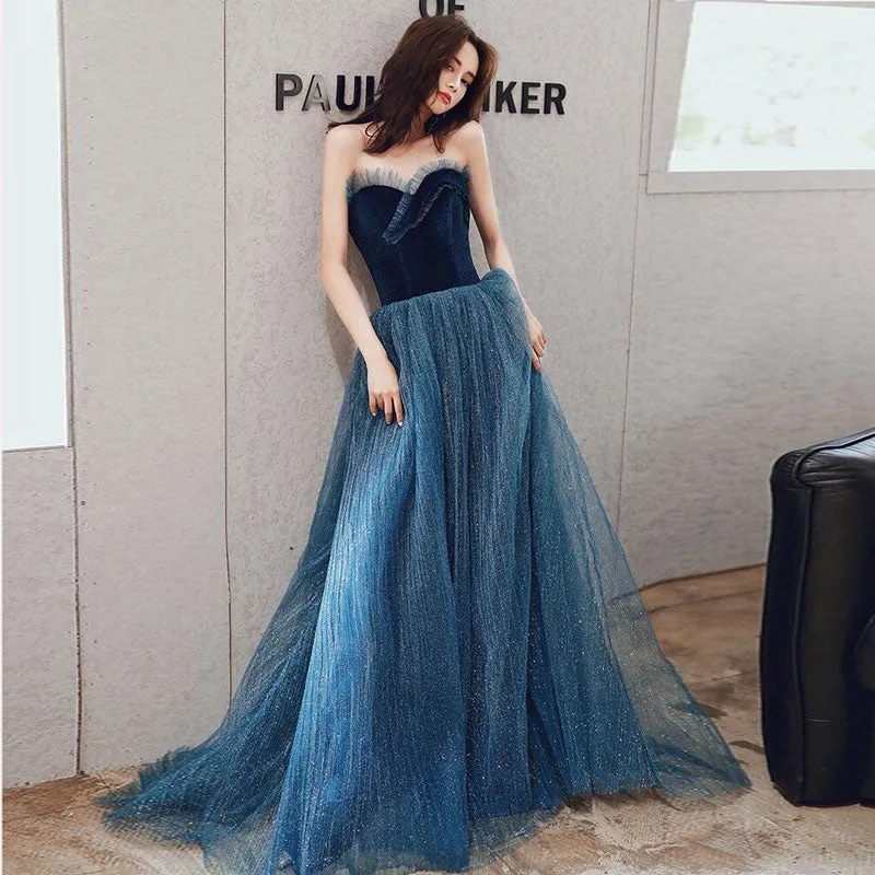 Lace Strapless Evening Dress