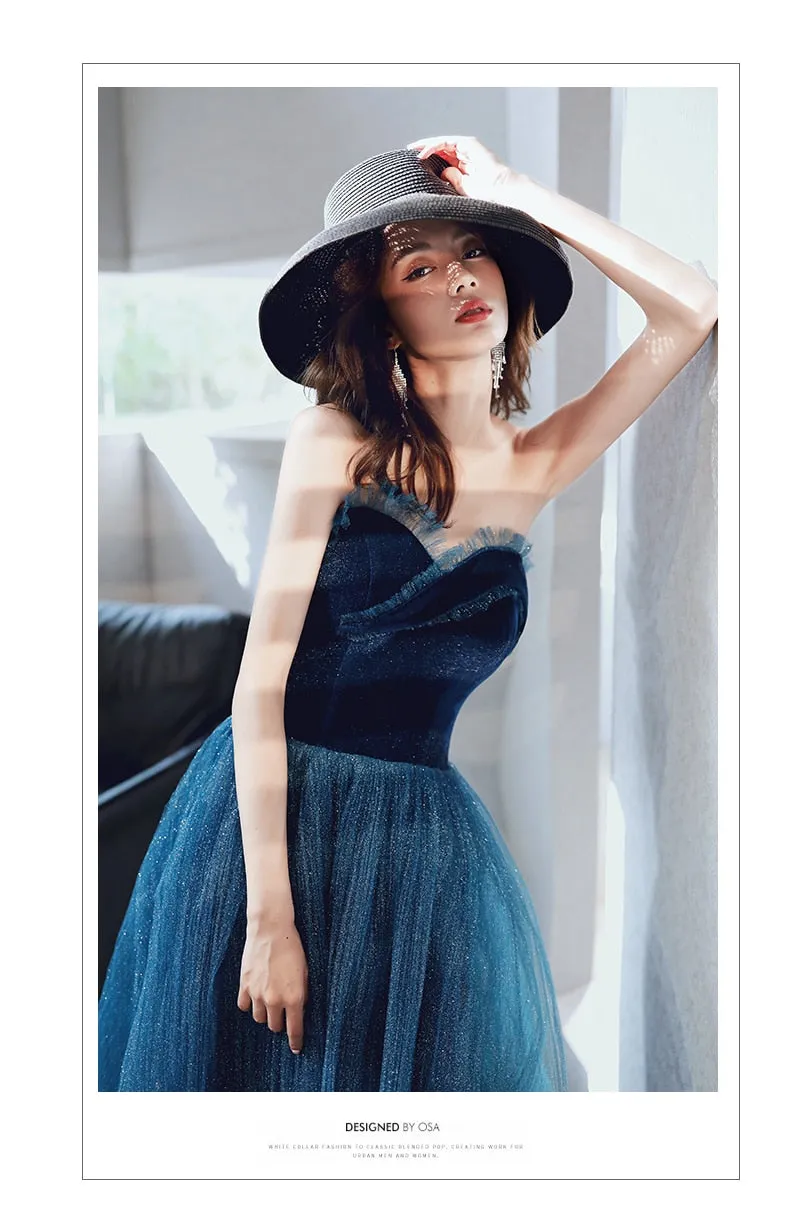 Lace Strapless Evening Dress