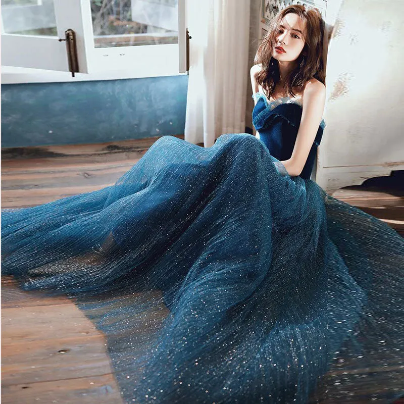 Lace Strapless Evening Dress