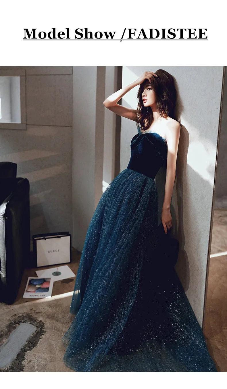Lace Strapless Evening Dress