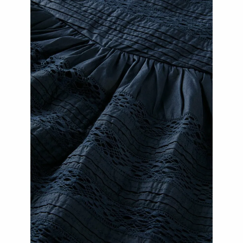Layered Lace Tape Skirt - Night