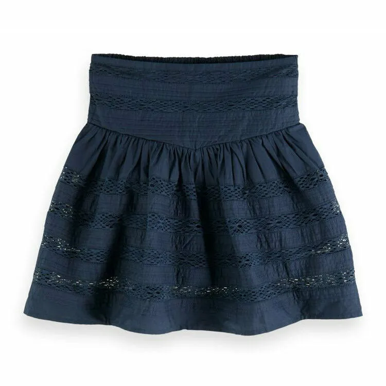 Layered Lace Tape Skirt - Night