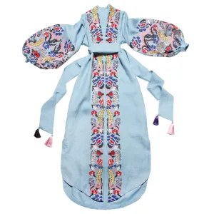 Light blue Boho style Kaftan