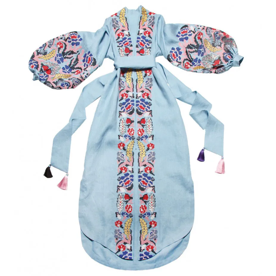 Light blue Boho style Kaftan
