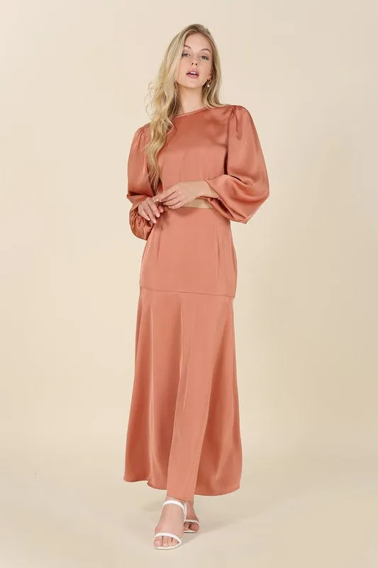 Lilou Dressed up satin two-piece mermaid dress set