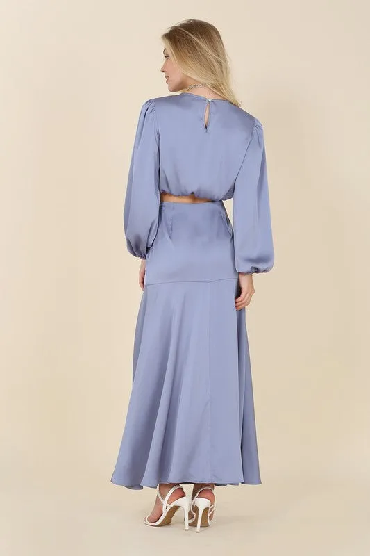 Lilou Dressed up satin two-piece mermaid dress set