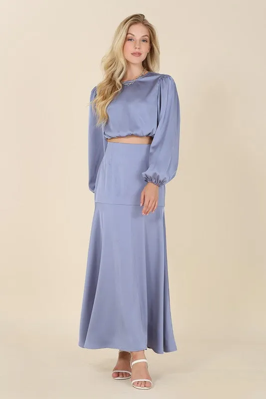 Lilou Dressed up satin two-piece mermaid dress set