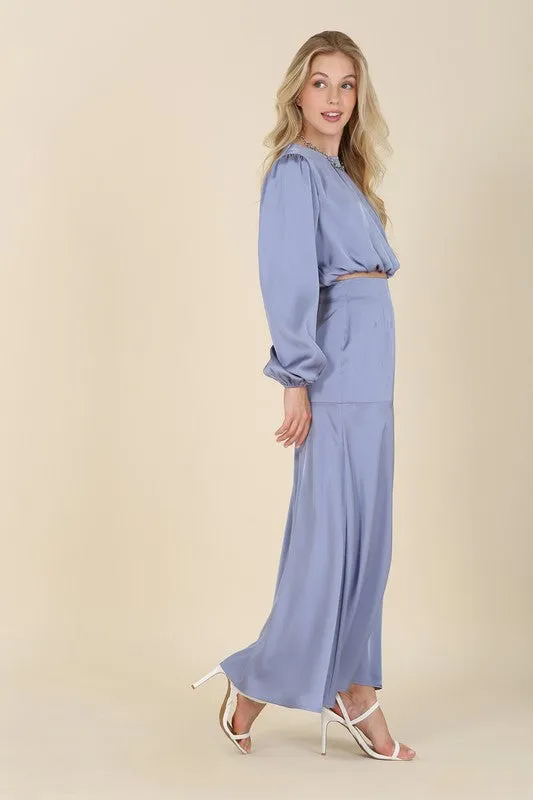 Lilou Dressed up satin two-piece mermaid dress set