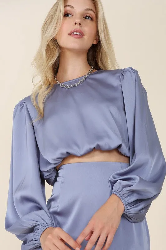 Lilou Dressed up satin two-piece mermaid dress set