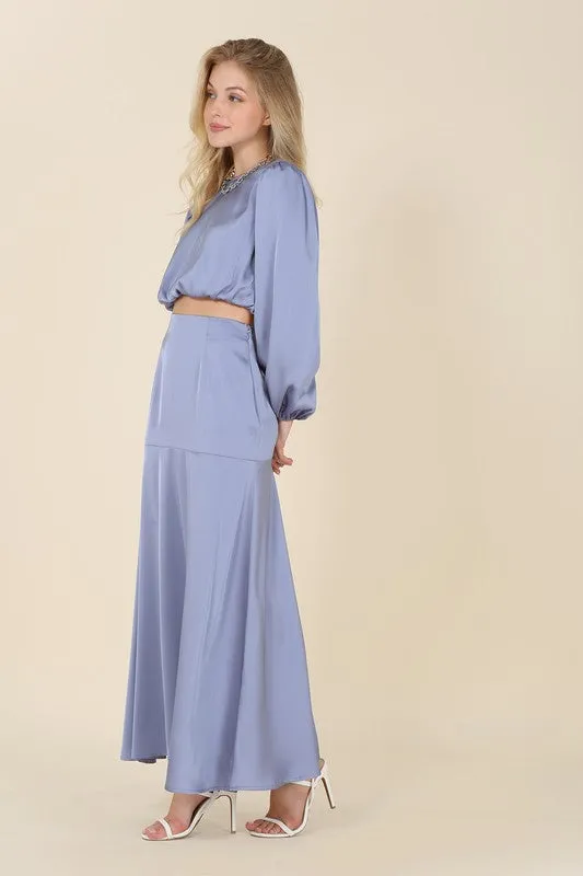 Lilou Dressed up satin two-piece mermaid dress set