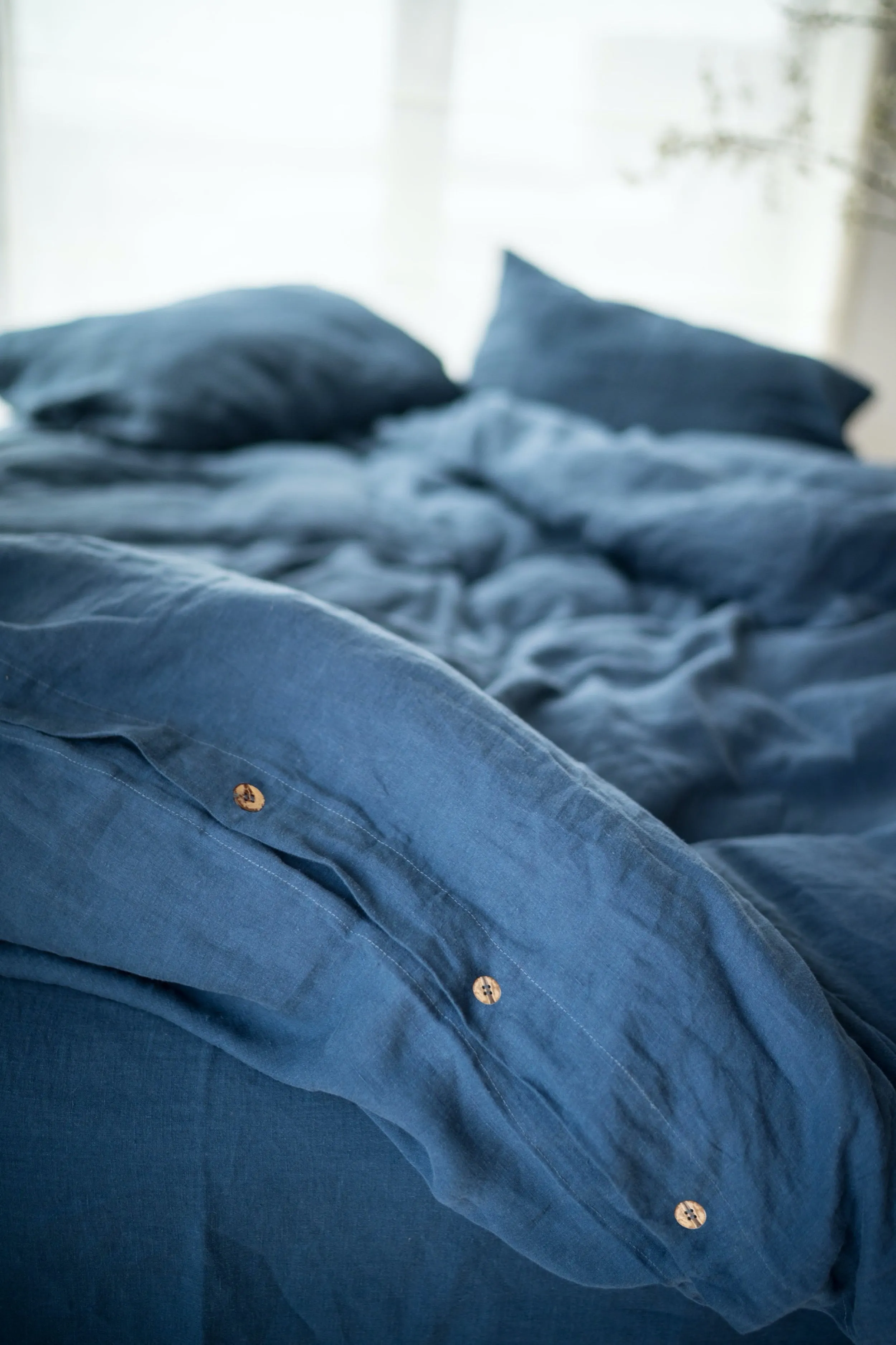 Linen duvet cover - dark blue