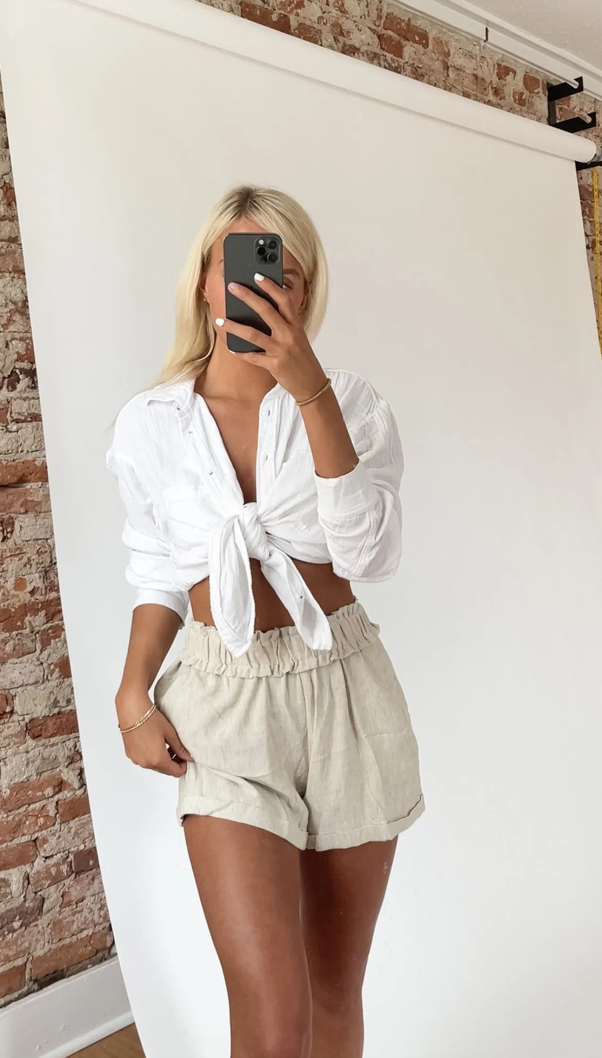Linen High Waisted Shorts
