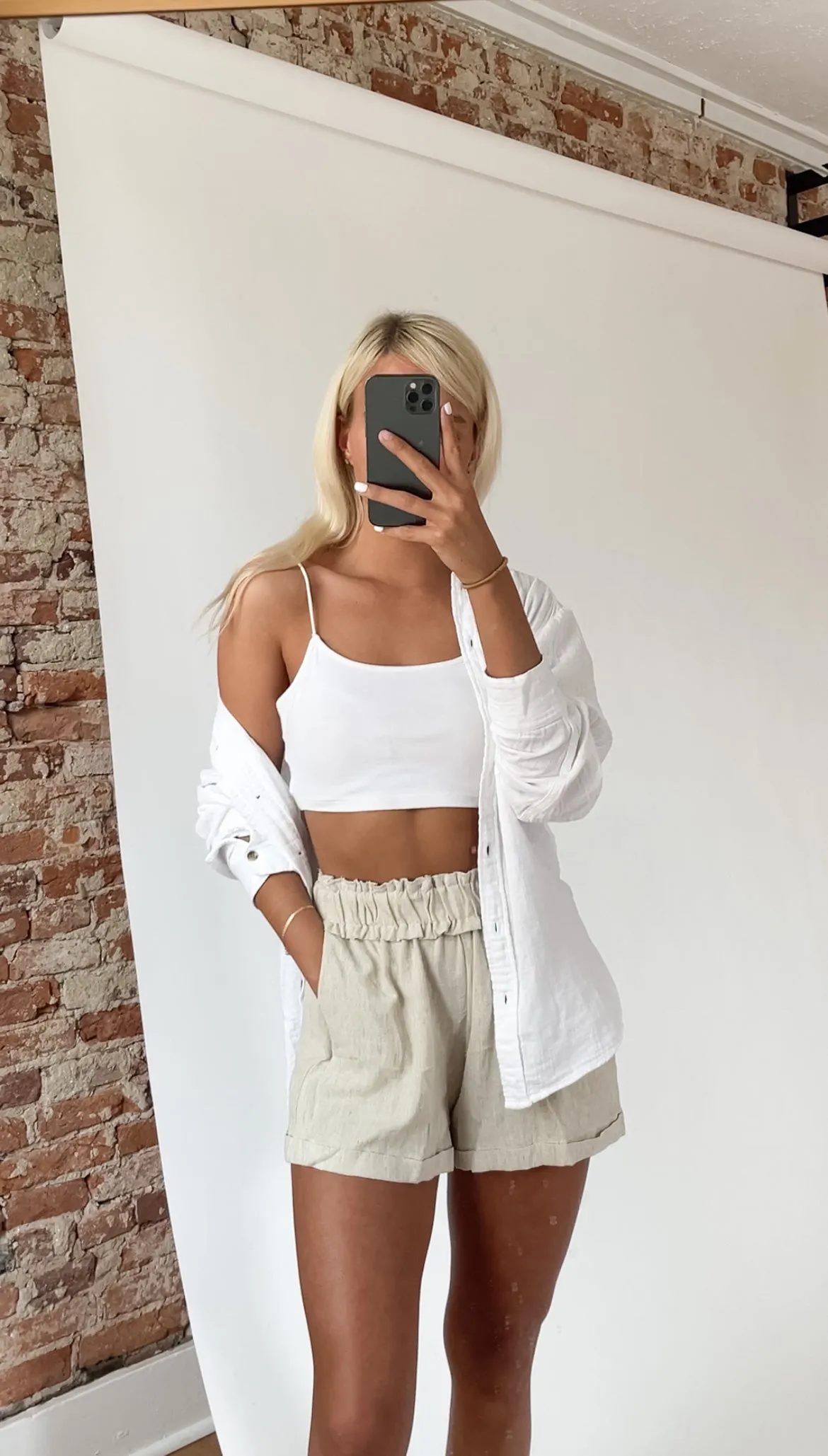 Linen High Waisted Shorts