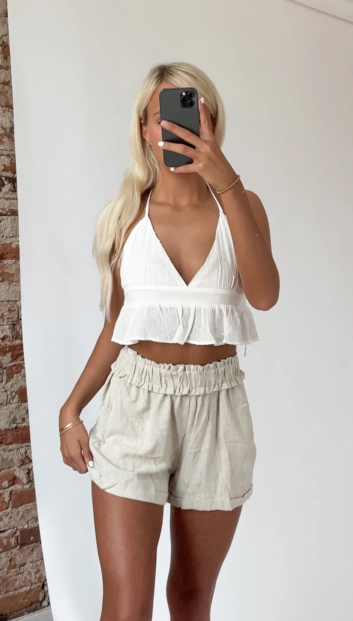 Linen High Waisted Shorts