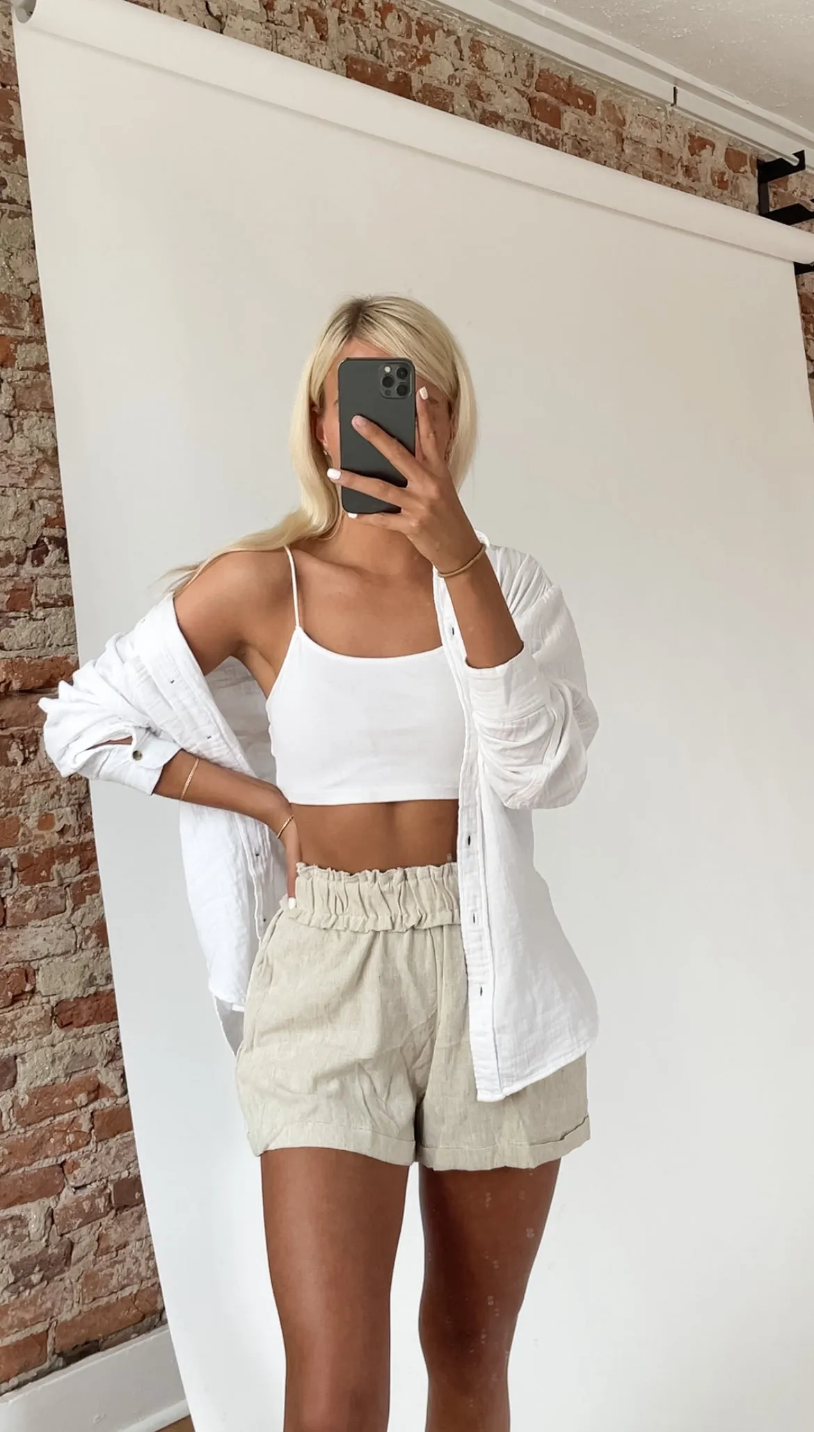 Linen High Waisted Shorts