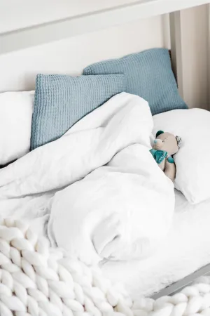 Linen kids duvet cover - white