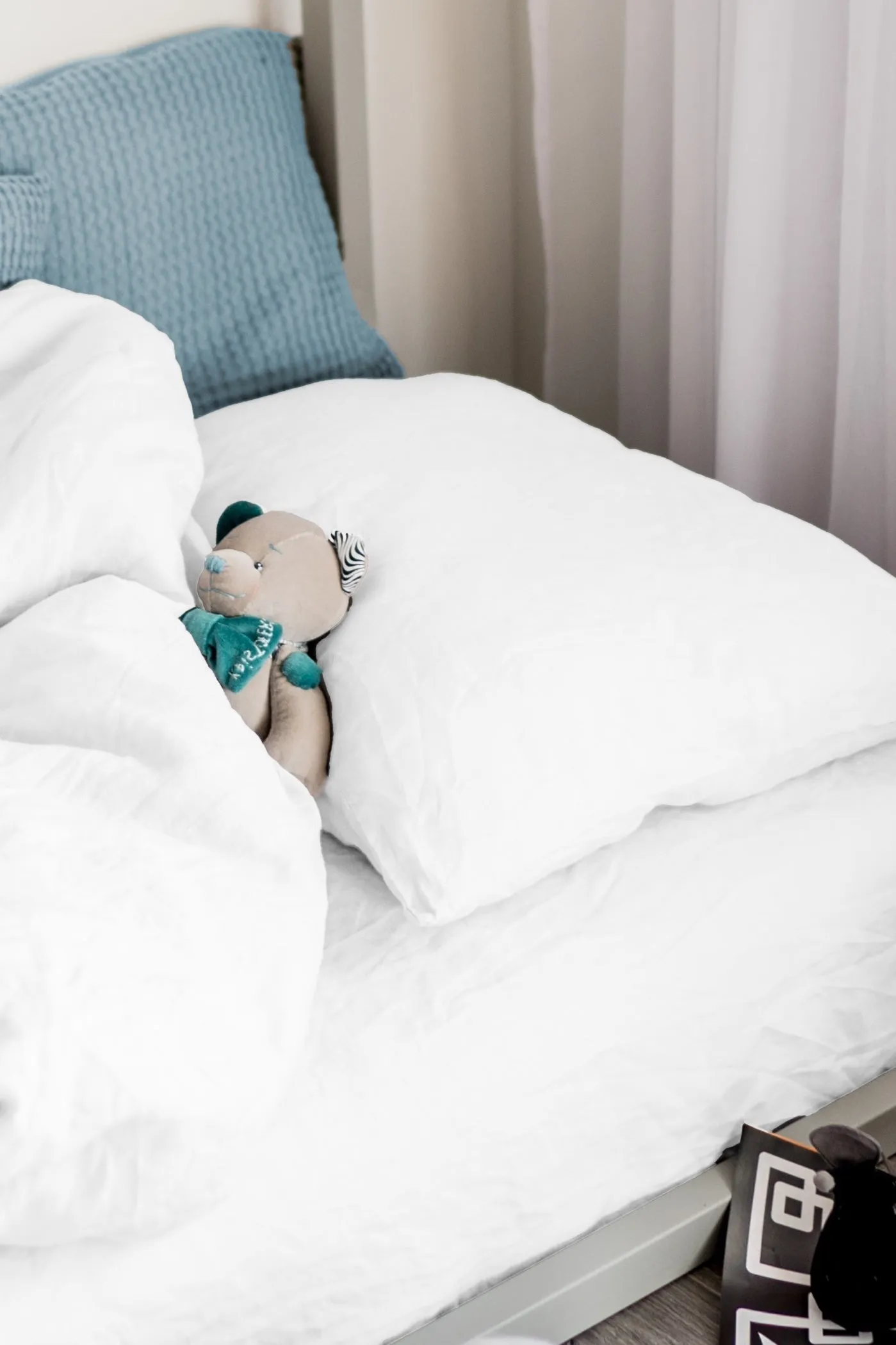 Linen kids duvet cover - white